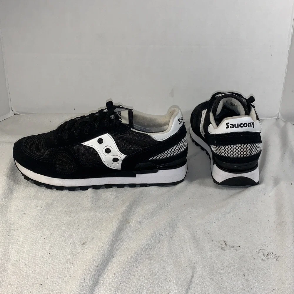 Men’s Saucony ‘Shadow Original’ Black/White Suede Sneakers